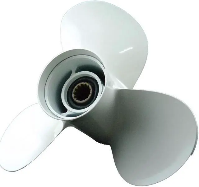 Alt view image 2 of 6 - Asaki 69W-45945-00-EL 663-45945-02-EL Fits Yamaha Outboard 30-50 HP 40TLRA Propeller White 3X11 1/8X13 RH