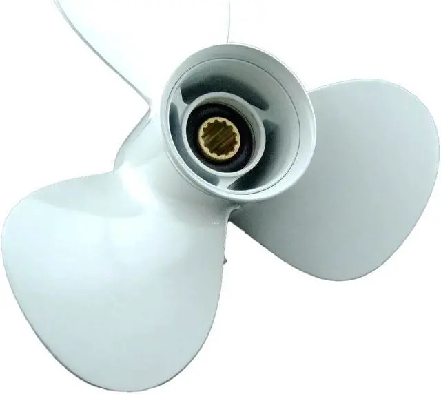 Alt view image 5 of 6 - Asaki 663-45956-01-EL Fits Yamaha Outboard 30-60 HP C40TLRB Propeller Right Hand White 3X12 1/4X9
