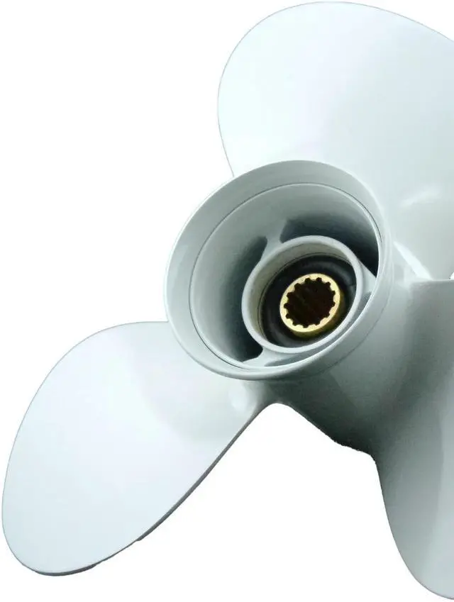 Alt view image 6 of 6 - Asaki 663-45956-01-EL Fits Yamaha Outboard 30-60 HP C40TLRB Propeller Right Hand White 3X12 1/4X9