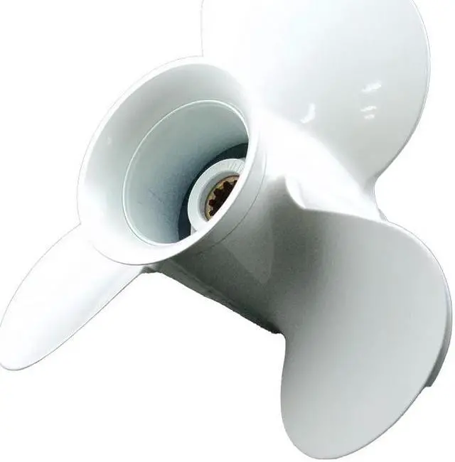 Alt view image 6 of 6 - Asaki 664-45947-01-EL Fits Yamaha Outboard Motor 20 25 30 HP Propeller hélice White 3X9 7/8X11 1/4
