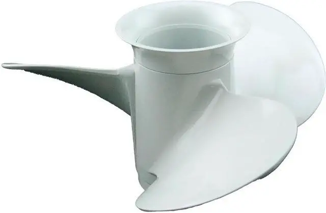 Alt view image 4 of 5 - Asaki 664-45952-00-EL Fits Yamaha Outboard 20 25 30HP 20MSHU 25ESH Propeller White 3X9 7/8X14