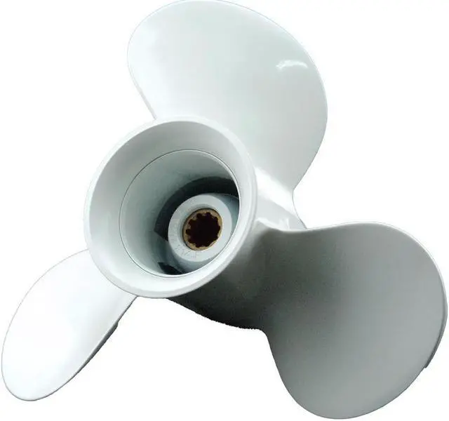 Alt view image 3 of 5 - Asaki 664-45952-00-EL Fits Yamaha Outboard 20 25 30HP 20MSHU 25ESH Propeller White 3X9 7/8X14