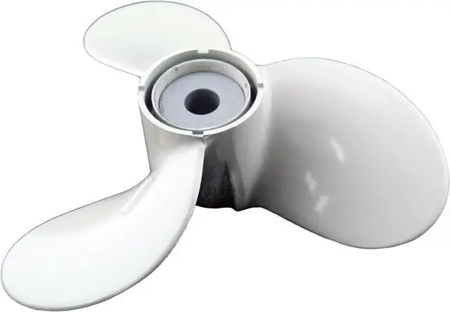 Alt view image 5 of 6 - Asaki 676-45943-62-EL Fits Yamaha Outboard 40 HP Aluminium Propeller hélice White 3X11 1/2X12