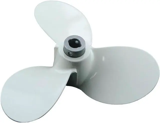 Alt view image 3 of 5 - Asaki 676-45956-61-EL Fits Yamaha Outboard Motor 40 HP Propeller hélice White 3X11 3/4X7 1/2