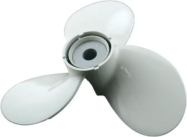 Alt view image 4 of 5 - Asaki 676-45956-61-EL Fits Yamaha Outboard Motor 40 HP Propeller hélice White 3X11 3/4X7 1/2