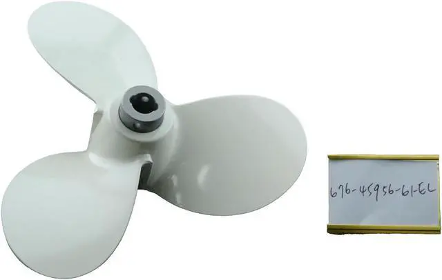 Alt view image 5 of 5 - Asaki 676-45956-61-EL Fits Yamaha Outboard Motor 40 HP Propeller hélice White 3X11 3/4X7 1/2