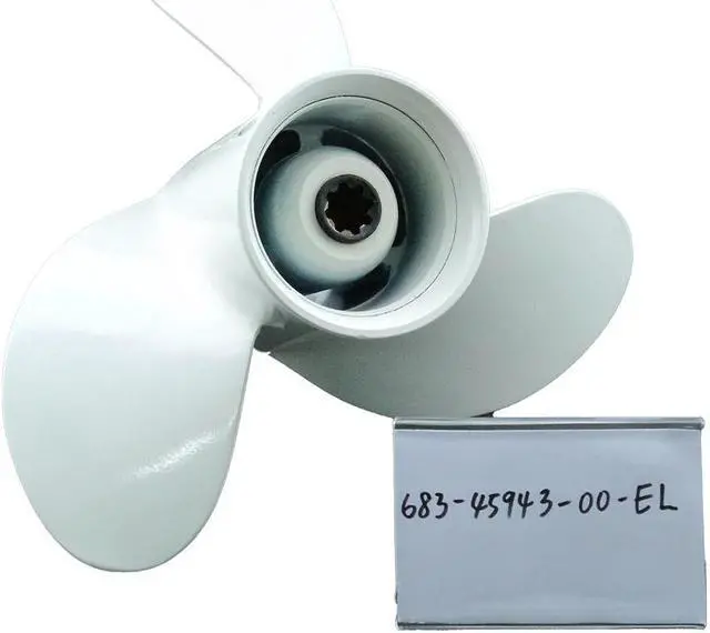 Alt view image 5 of 5 - Asaki 683-45943-00-EL Fits Yamaha Outboard 9.9 15 20 HP 15MLHY Propeller White 3X9 1/4X10 1/2