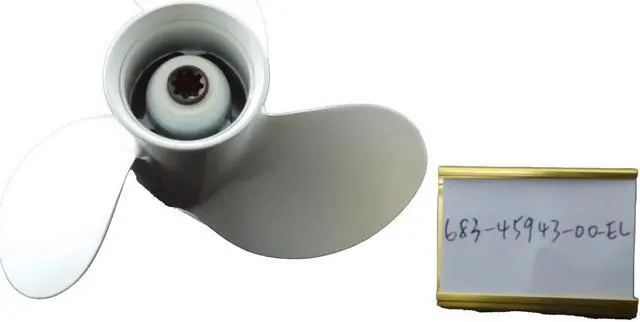 Alt view image 4 of 5 - Asaki 683-45943-00-EL Fits Yamaha Outboard 9.9 15 20 HP 15MLHY Propeller White 3X9 1/4X10 1/2