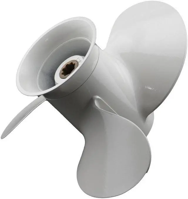 Alt view image 6 of 6 - Asaki 683-45945-00-EL Fits Yamaha Outboard Motor 9.9 15 HP Propeller White 9 1/4X9