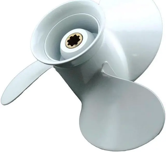 Alt view image 4 of 5 - Asaki 683-45947-00-EL Fits Yamaha Outboard Motor 9.9 15 HP Propeller White 9 1/4X8