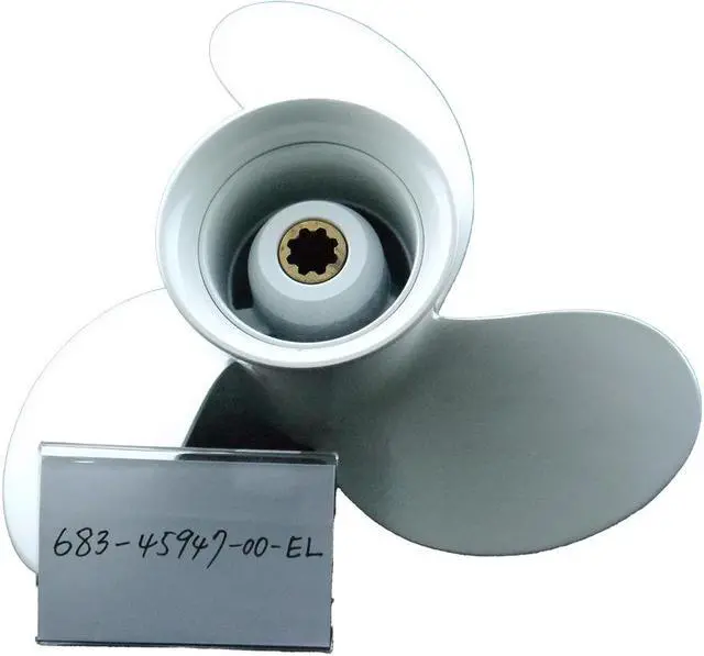 Alt view image 3 of 5 - Asaki 683-45947-00-EL Fits Yamaha Outboard Motor 9.9 15 HP Propeller White 9 1/4X8