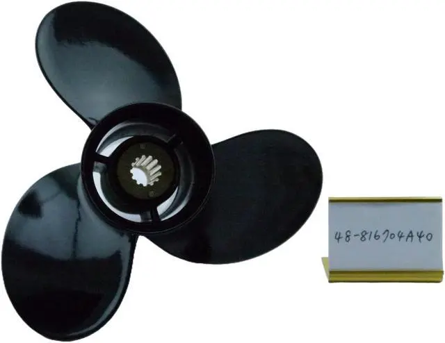 Alt view image 5 of 7 - Asaki 48-816704A40 48-816704A45 Fits Mercury Outboard 25-70 HP Propeller Black 3X10 1/2X13