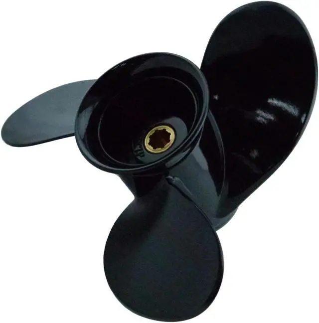 Alt view image 3 of 6 - Asaki 48-828152A12 Fits Mercury Outboard 6-15 HP Propeller Black 3X9 1/4X7 Right
