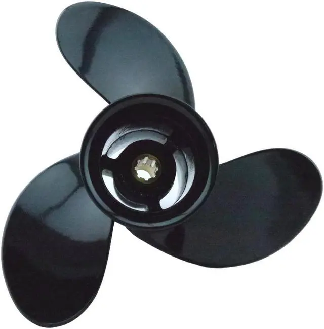 Alt view image 4 of 6 - Asaki 48-828152A12 Fits Mercury Outboard 6-15 HP Propeller Black 3X9 1/4X7 Right