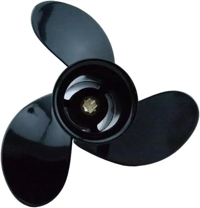 Alt view image 2 of 6 - Asaki 48-828152A12 Fits Mercury Outboard 6-15 HP Propeller Black 3X9 1/4X7 Right