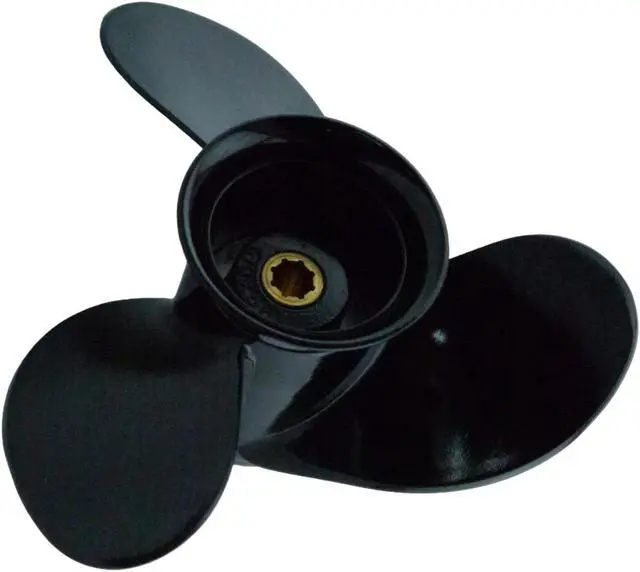 Alt view image 4 of 7 - Asaki 48-828154A12 Fits Mercury Outboard 6-15 HP Propeller Hélice Black 3X9X8 Right