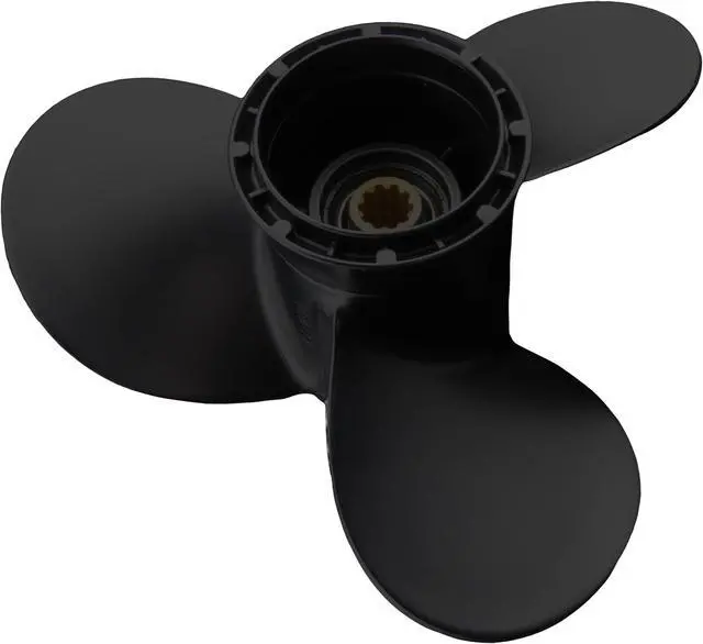 Alt view image 4 of 6 - Asaki 58100-93733-019 58100-93773-019  Fits Suzuki Outboard Propeller Black 3X9 1/4X10 Right