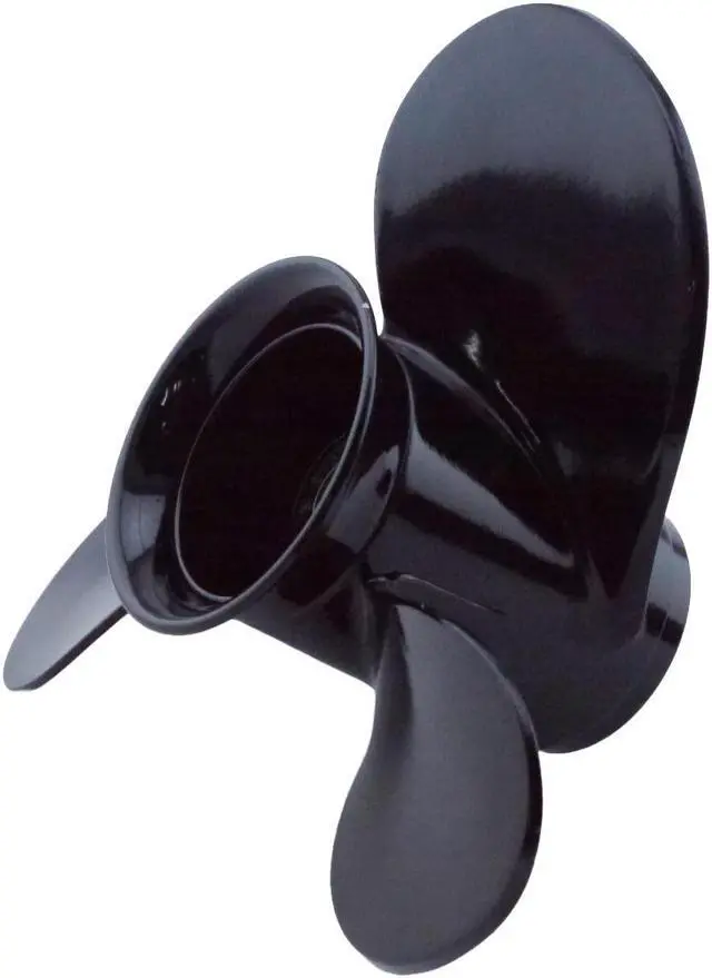 Alt view image 4 of 7 - Asaki 48-828156A12 42522A10 Fits Mercury Outboard 8 9.9 15 HP Propeller Black 8 9X9 Right New