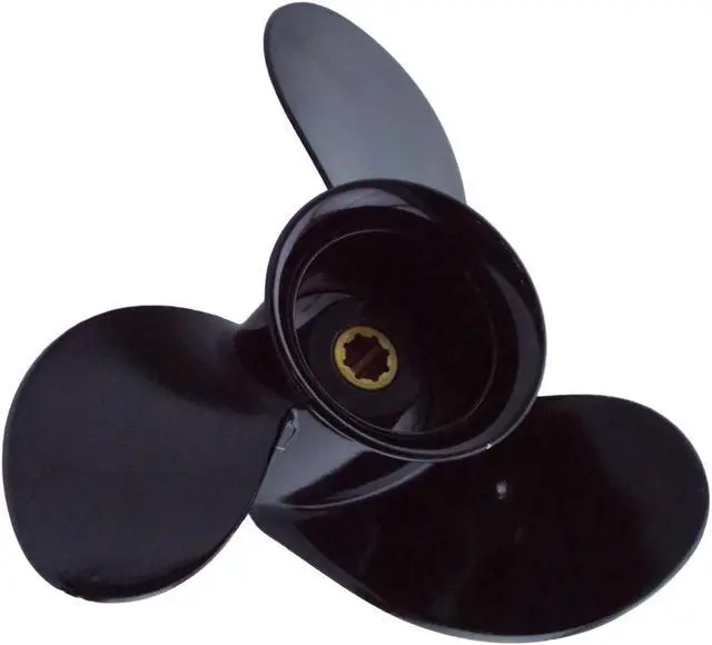 Alt view image 3 of 7 - Asaki 48-828156A12 42522A10 Fits Mercury Outboard 8 9.9 15 HP Propeller Black 8 9X9 Right New
