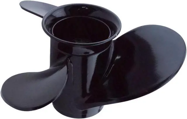Alt view image 6 of 7 - Asaki 48-828156A12 42522A10 Fits Mercury Outboard 8 9.9 15 HP Propeller Black 8 9X9 Right New