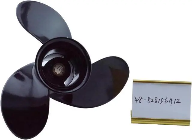 Alt view image 2 of 7 - Asaki 48-828156A12 42522A10 Fits Mercury Outboard 8 9.9 15 HP Propeller Black 8 9X9 Right New