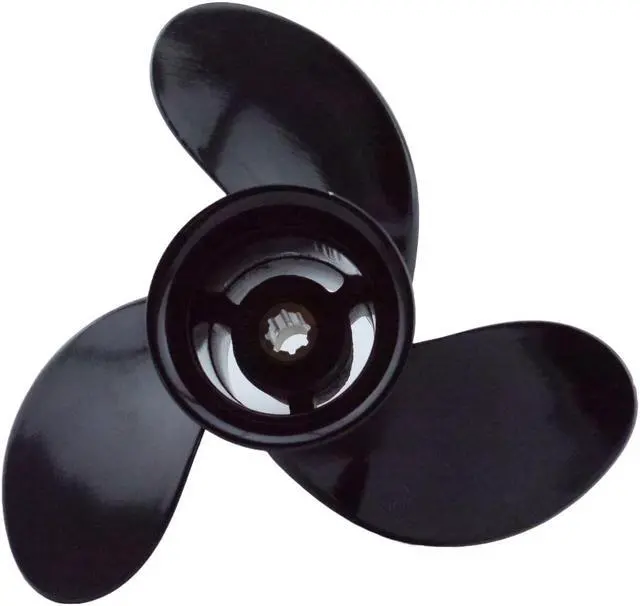 Alt view image 5 of 7 - Asaki 48-828156A12 42522A10 Fits Mercury Outboard 8 9.9 15 HP Propeller Black 8 9X9 Right New