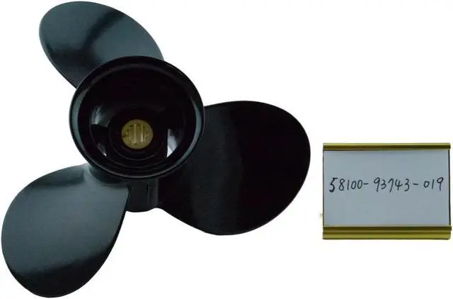 Alt view image 7 of 7 - Asaki 58100-93743-019 Fits Suzuki Outboard Motor 9.9 15 99 HP Propeller  3X9 1/4X11