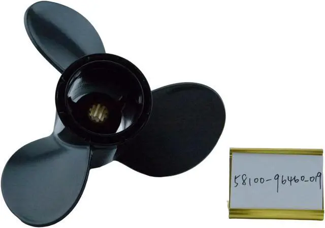 Alt view image 6 of 6 - Asaki 58100-96460-019 For Suzuki Outboard 25 30 HP Propeller hélice 3X10 1/4X15 Right