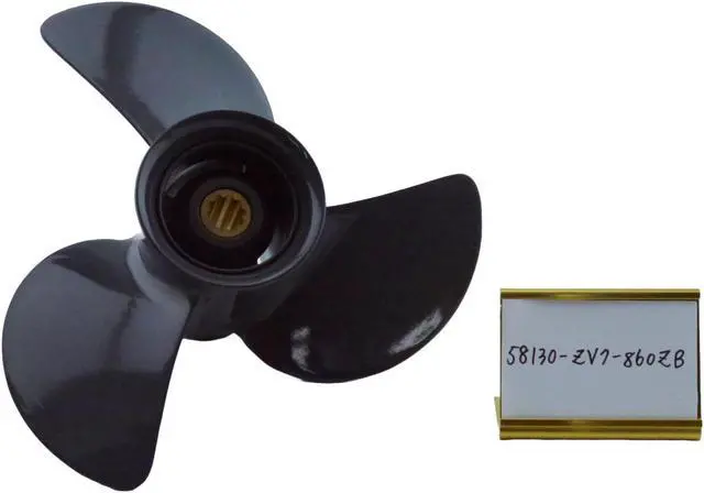 Alt view image 7 of 7 - Asaki 58130-ZV7-860ZB Fits Honda Outboard Motor 25 30 HP Propeller Right 10X8 1/4