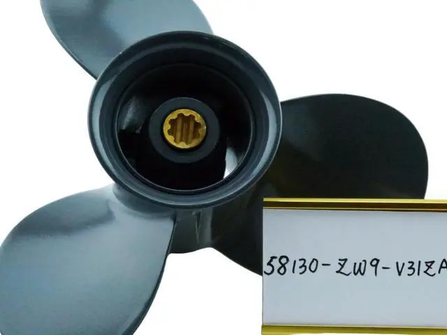 Alt view image 6 of 6 - Asaki 58130-ZW9-V31ZA Fits Honda Outboard Motor 9.9, 15, 20 HP Propeller Right 9 1/4X10
