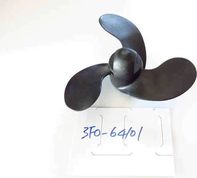 Alt view image 6 of 7 - Asaki 3F0-64101-0 3F0641010M  Fits Tohatsu Nissan 2 2.5 3.5 HP Propeller 3X7.4X7 Right