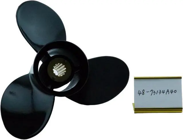 Alt view image 3 of 7 - Asaki 48-73134A40 Fits Mercury Outboard 25-70 HP Propeller hélice 3X10 5/8X12 Right