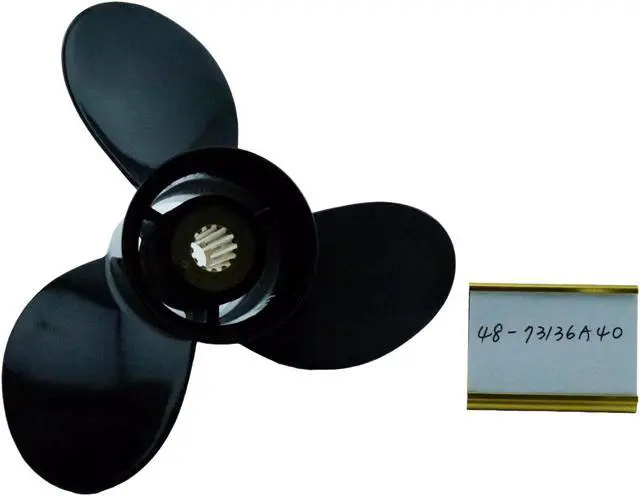 Alt view image 2 of 6 - Asaki 48-73136A40 73136A40 Fits Mercury Outboard 25-70 HP Propeller hélice New 3X10 3/8X13