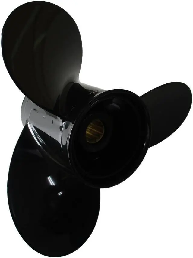 Alt view image 3 of 6 - Asaki 361-64113-0 Fits Tohatsu Nissan Outboard 35 40 50 HP Propeller 3X11.6X11 Black