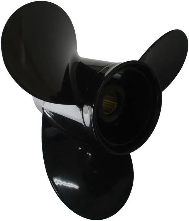 Alt view image 5 of 6 - Asaki 361-64113-0 Fits Tohatsu Nissan Outboard 35 40 50 HP Propeller 3X11.6X11 Black