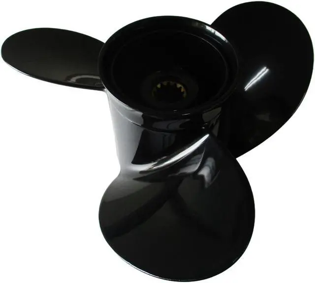 Alt view image 6 of 6 - Asaki 361-64113-0 Fits Tohatsu Nissan Outboard 35 40 50 HP Propeller 3X11.6X11 Black