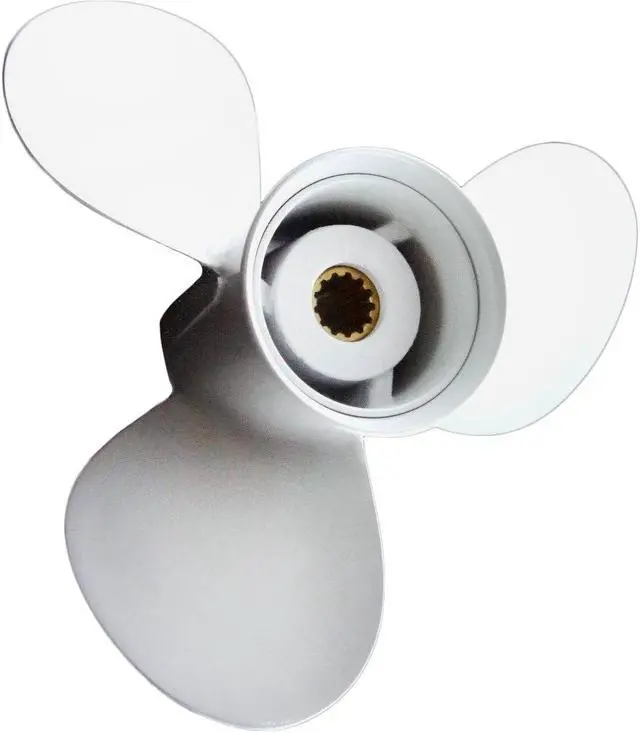 Alt view image 2 of 5 - Asaki 361-64114-0 Fits Tohatsu Nissan Outboard 35 40 50 HP Propeller 11 3/8X12 Right