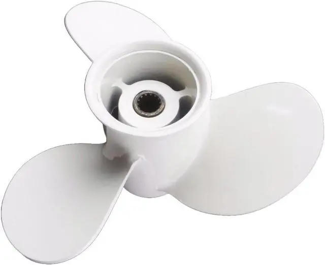 Alt view image 4 of 4 - Asaki 362-64101-0 Fits Tohatsu Nissan Outboard 9.9 15 18HP Aluminum Propeller 3X9 1/4X9