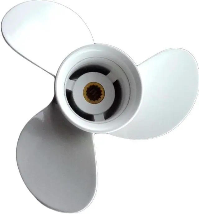 Alt view image 2 of 6 - Asaki 362-64103-0 Fits Tohatsu Nissan Outboard 9.9/15/18 HP Propeller  3X9.2X7.8