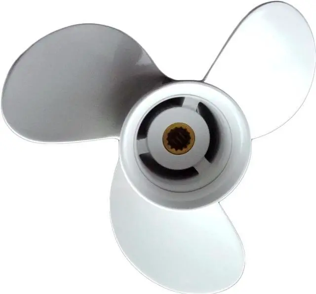 Alt view image 3 of 6 - Asaki 362-64103-0 Fits Tohatsu Nissan Outboard 9.9/15/18 HP Propeller  3X9.2X7.8
