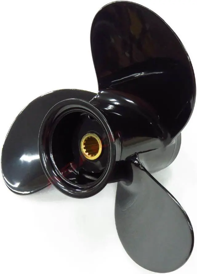 Alt view image 2 of 6 - Asaki 362-64105-0 Fits Tohatsu Nissan Outboard 9.9 15 18 HP Propeller 9.2X6.9 Right