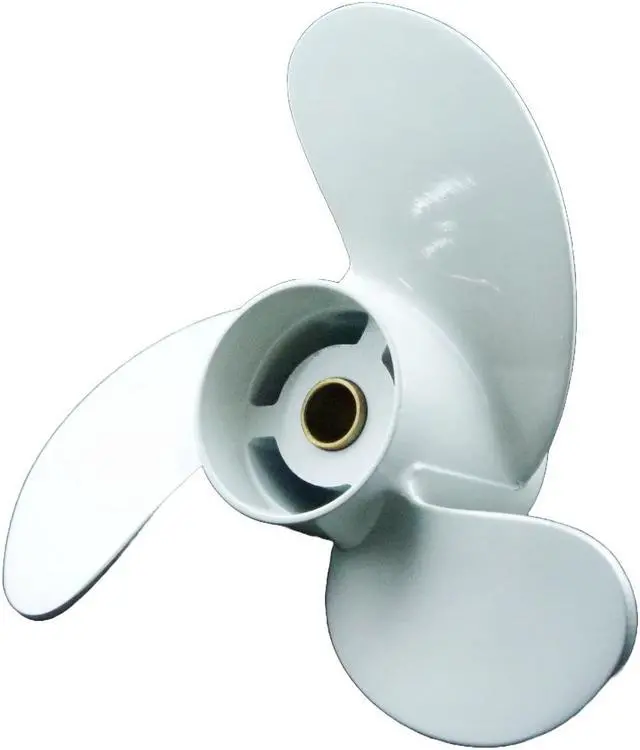 Alt view image 3 of 6 - Asaki 369-64518-1 Fits Tohatsu Nissan Outboard 4/5/6 HP Propeller  3X7.9X9 Right