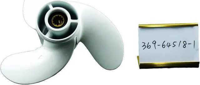 Alt view image 6 of 6 - Asaki 369-64518-1 Fits Tohatsu Nissan Outboard 4/5/6 HP Propeller  3X7.9X9 Right