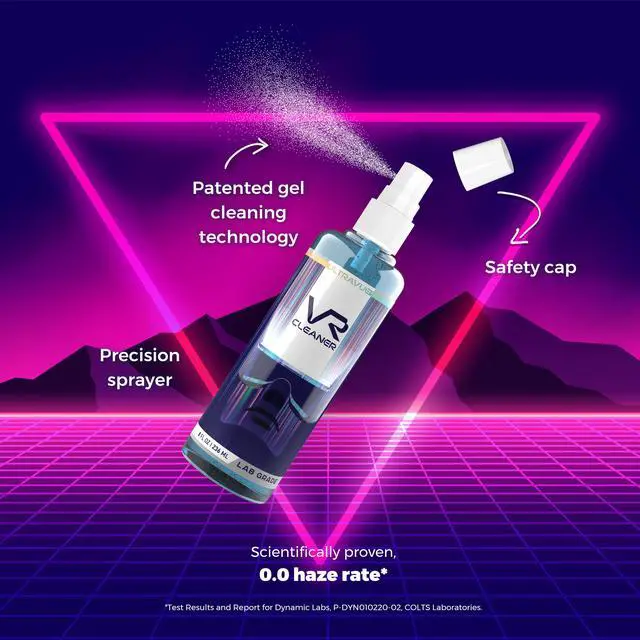 Alt view image 3 of 7 - UltraVue VR Cleaning Set - Virtual And Augmented Reality Headset Cleaning Kit - Includes VR Cleaner Gel Sprays, Microfiber Cloths, Anti Fog Drop Treatments, Brush and Air Bladder With Precision Nozzle