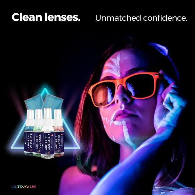 Alt view image 7 of 7 - UltraVue Gel Lens Cleaner Kit - 2 x 8oz and 1 x 2oz Eye Glasses Cleaner Gel Spray + 2 Microfiber Cleaning Cloths - Safe for All Lenses (AR Coated Included), Eyeglasses and Screens - Cobalt