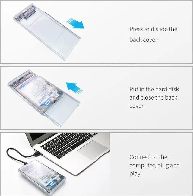 Alt view image 5 of 6 - Puskill - USB 3.0 Interface for 2.5 inch SATA HDD Hard Drive, SSD Enclosure