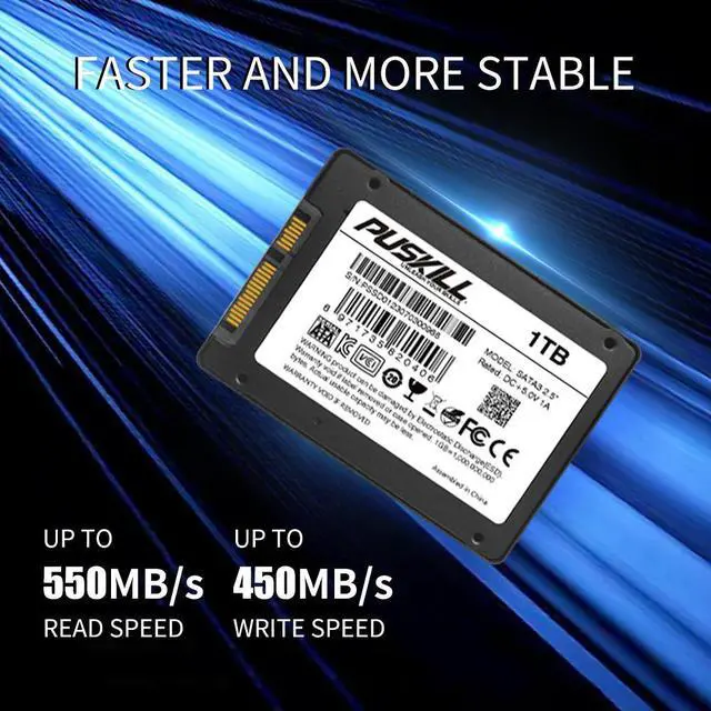 Alt view image 3 of 5 - PUSKILL 2.5" Solid State Drive SATA3 Hard Disk SSD for Desktop Laptop 480GB
