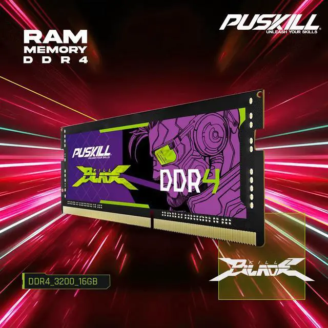 Alt view image 3 of 6 - PUSKILL DDR4 16GB 3200MHZ 1.2V 260-Pin Notebook Memory RAM