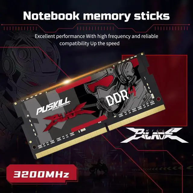 Alt view image 3 of 6 - PUSKILL DDR4 32GB 3200MHZ 1.2V 260-Pin Notebook Memory RAM