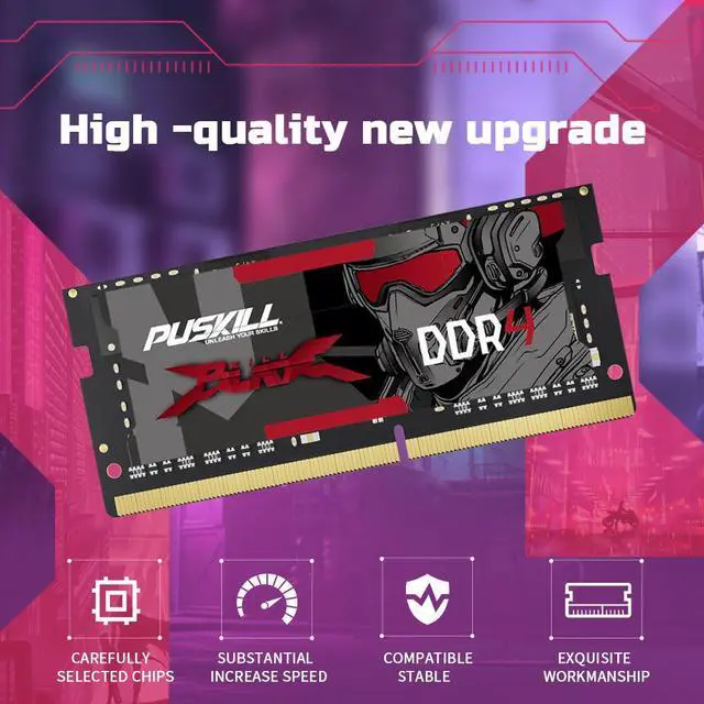 Alt view image 4 of 6 - PUSKILL DDR4 32GB 3200MHZ 1.2V 260-Pin Notebook Memory RAM